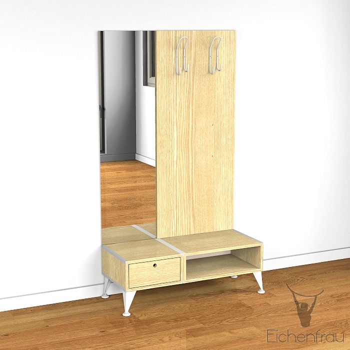 Garderobe mit Spiegel 100 x 175 x 42 cm form500-2 – Bild 4